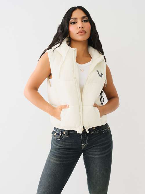 HOODED PUFFER VEST