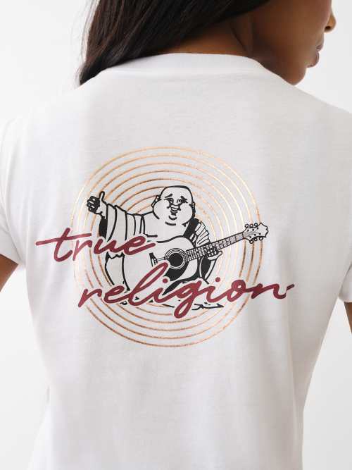 METALLIC HORSESHOE CREW TEE