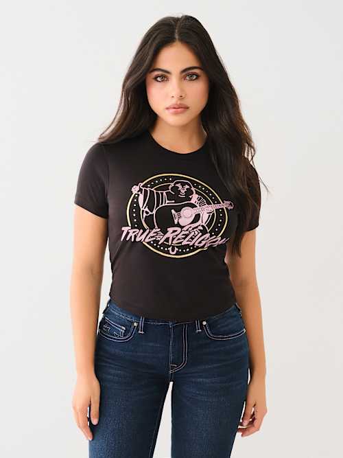 CRYSTAL RETRO BUDDHA LOGO BABY TEE