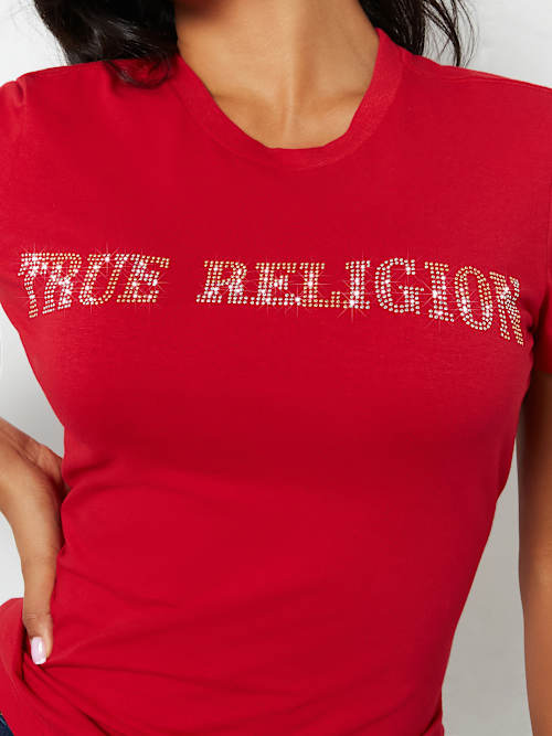 TWO-TONE CRYSTAL LOGO TEE
