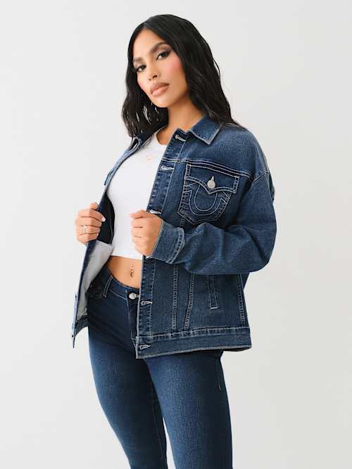 LOGO OVERSIZED DENIM JACKET