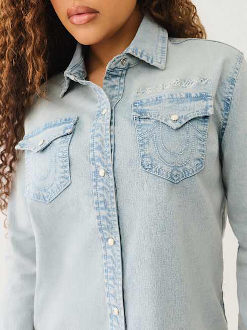 GEORGIA LONG SLEEVE DENIM SHIRT