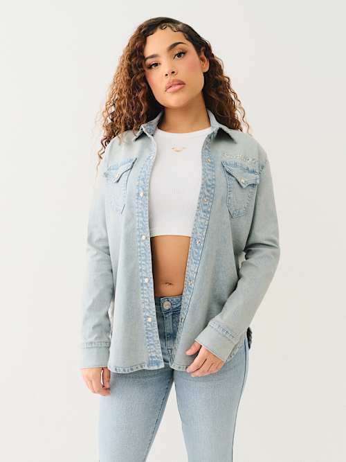 GEORGIA LONG SLEEVE DENIM SHIRT