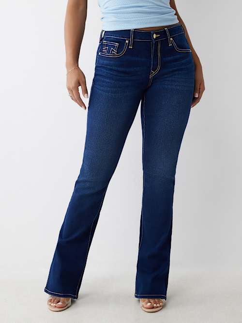 BECCA MID RISE LUREX BOOTCUT JEAN