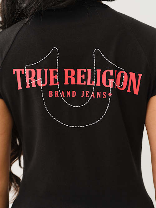 CAMISETA CON MANGAS RAGLÁN Y CON LOGOTIPO DE HERRADURA