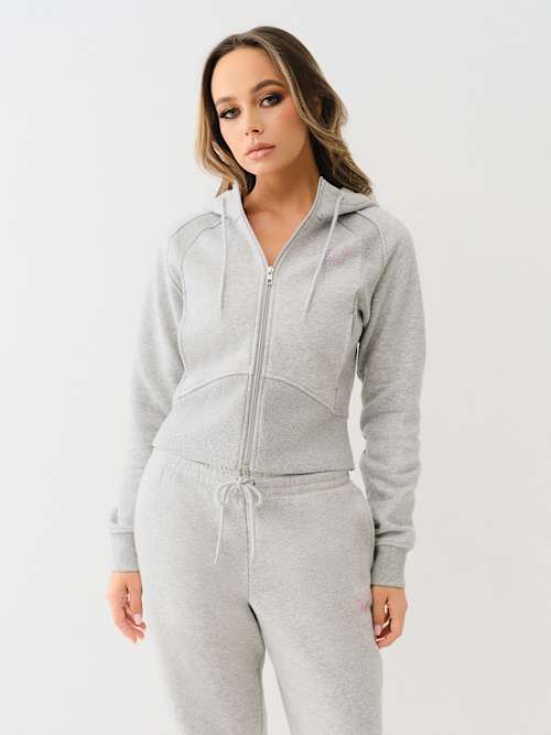 SHRUNKEN STAR RIBBED ZIP HOODIE