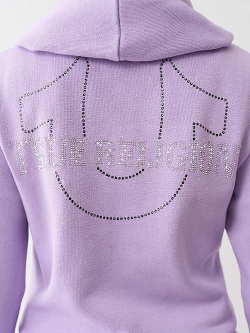 CRYSTAL HORSESHOE ZIP HOODIE