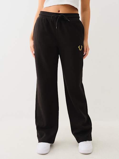 CRYSTAL HORSESHOE STRAIGHT LEG SWEAT PANT