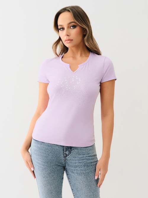 ALLOVER CRYSTAL HORSESHOE TEE