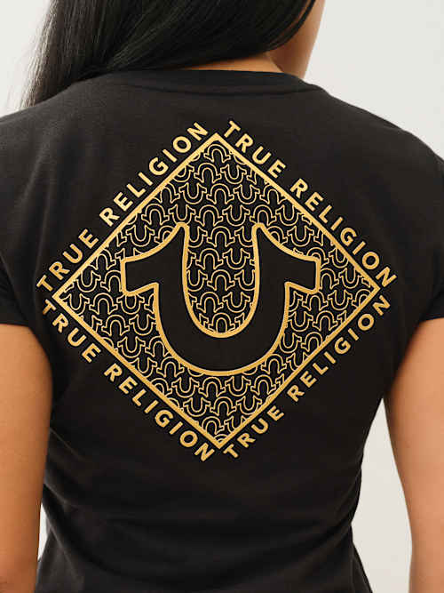 HIGH DENSITY LOGO V NECK TEE