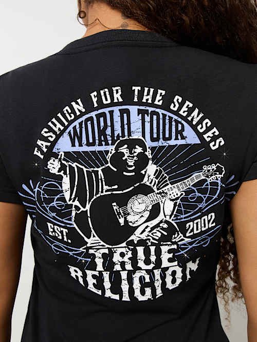 ФУТБОЛКА С V-ОБРАЗНЫМ ВЫРЕЗОМ И ЛОГОТИПОМ CRACKLE WORLD TOUR