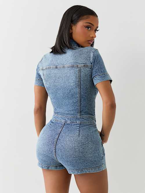 DENIM SHORT ROMPER