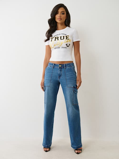 DENIM CARGO STRAIGHT JEAN