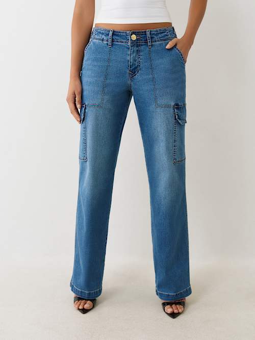 DENIM CARGO STRAIGHT JEAN