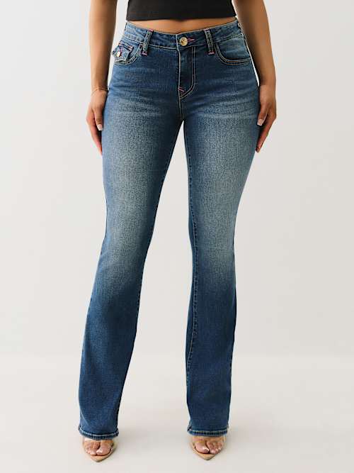 BECCA MID RISE CRYSTAL BOOTCUT JEAN