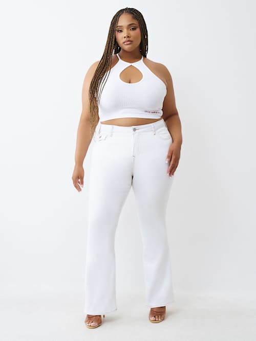 PLUS BECCA MID RISE FLAP BOOTCUT JEAN