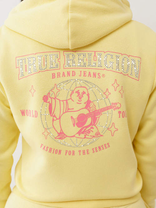 CRYSTAL GLOBAL LOGO ZIP HOODIE