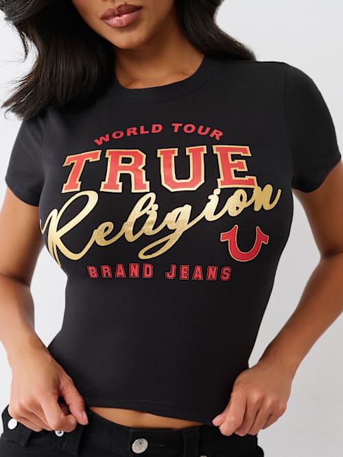 CAMISETA PEQUEÑA CON LOGOTIPO METÁLICO