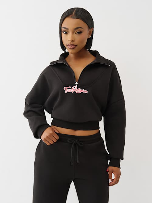 VARSITY HALF ZIP SWEATER