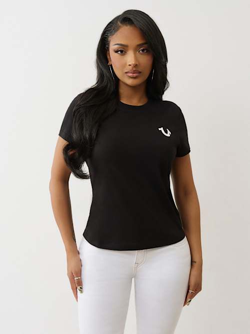 CRUSHED CRYSTAL HORSESHOE TEE