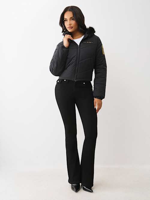 CHEVRON QUILTED PUFFER JACKET