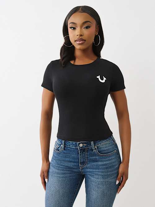 RIBBED LOGO BABY TEE