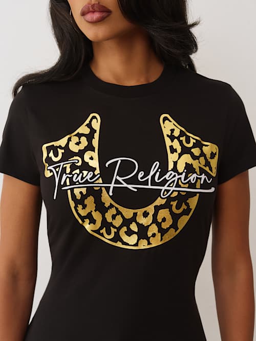 METALLIC LEOPARD GRAPHIC  TEE