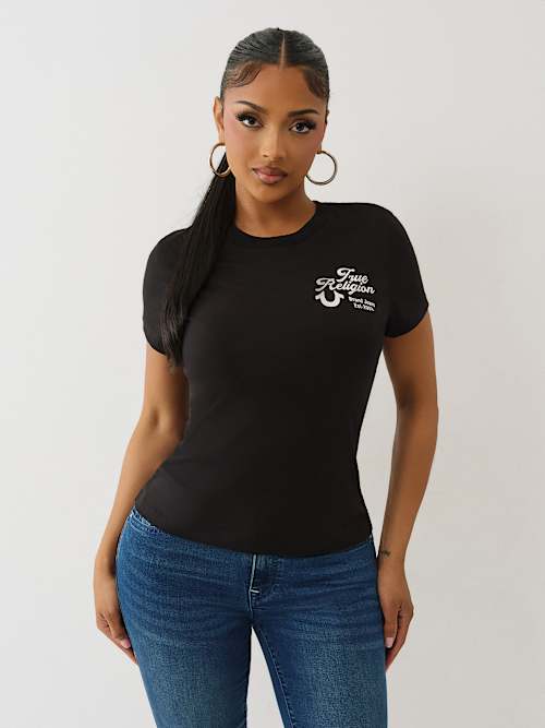BUDDHA METALLIC CREW TEE