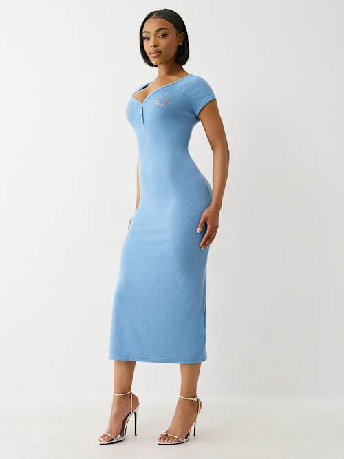VESTIDO MIDI ACANALADO HENLEY