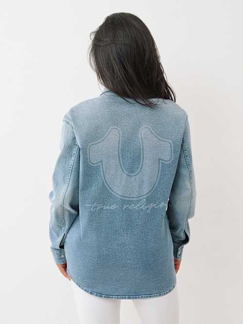 OVERSIZED DENIM HORSESHOE SHIRT