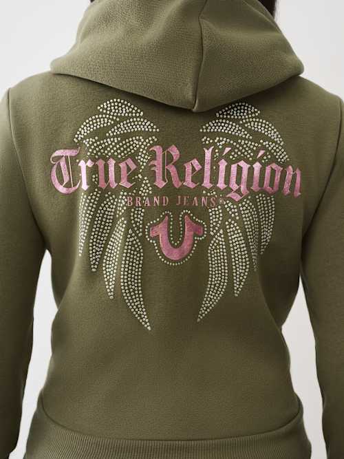 ТОЛСТОВКА С КАПЮШОНОМ НА МОЛНИИ В ВИДЕ СМОРЩЕННОГО КРЫЛА