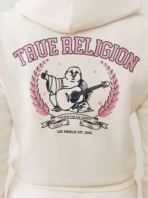 ТОЛСТОВКА С КАПЮШОНОМ НА МОЛНИИ С ЭМБЛЕМОЙ МЕРЦАЮЩЕГО БУДДЫ