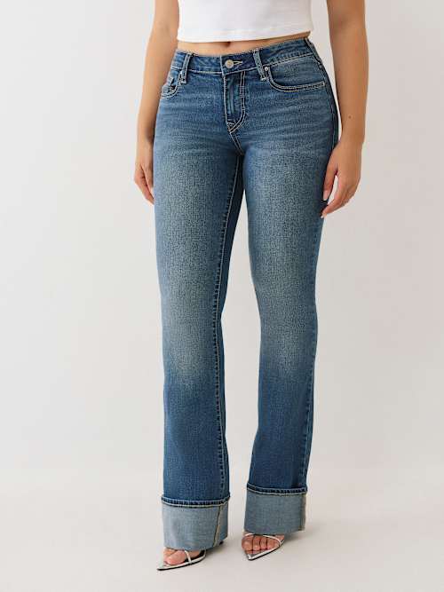 BECCA MID RISE CUFFED BOOTCUT JEAN