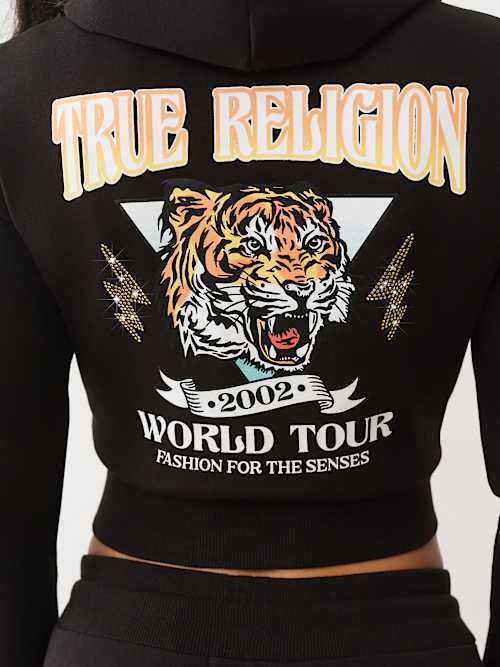 УМЕНЬШЕННАЯ ТОЛСТОВКА НА МОЛНИИ С ЛОГОТИПОМ ТИГРА