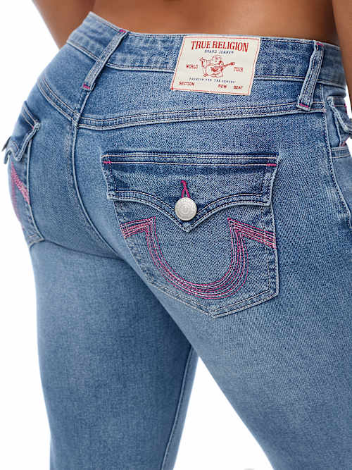 JOEY MID RISE MULTI-STITCH FLAP FLARE JEAN