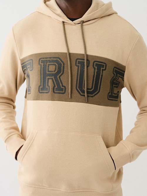 CONTRAST PANEL LOGO HOODIE