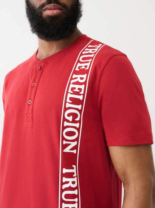 LOGO PANEL HENLEY TEE