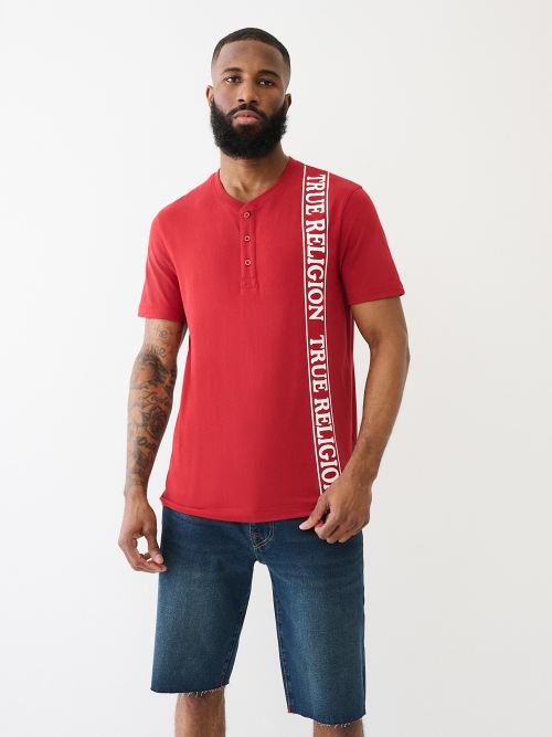LOGO PANEL HENLEY TEE