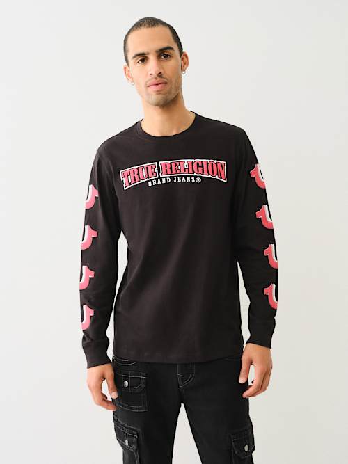 CAMISETA DE MANGA LARGA CON HERRADURAS REPETIDAS