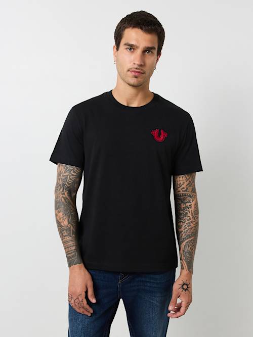 CAMISETA PESADA CON LOGOTIPO DE HERRADURA BORDADO