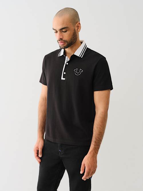TRUE RELIGION GUSSET POLO SHIRT