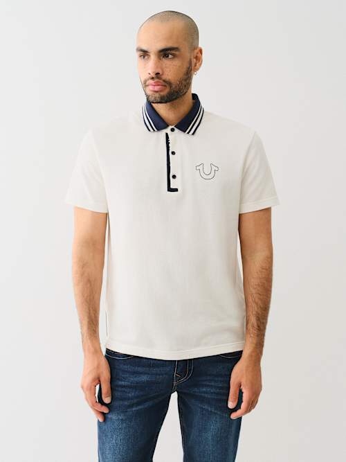TRUE RELIGION GUSSET POLO SHIRT