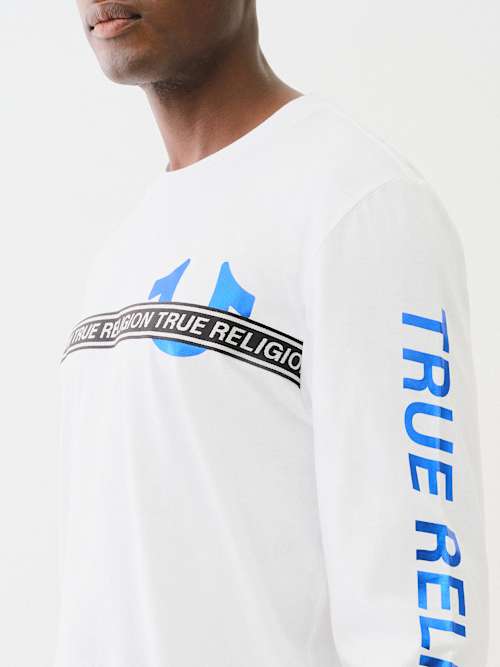 METALLIC TAPING LONG SLEEVE TEE