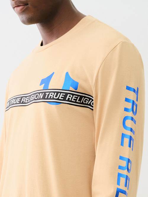 METALLIC TAPING LONG SLEEVE TEE