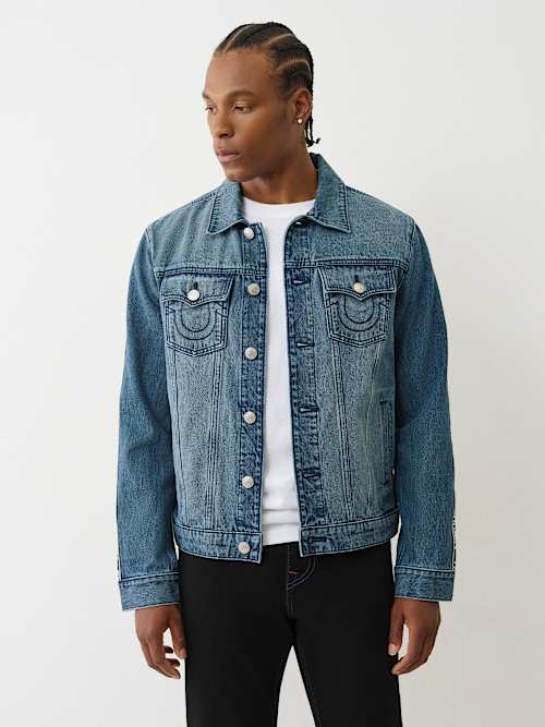 LOGO TAPING DENIM JACKET