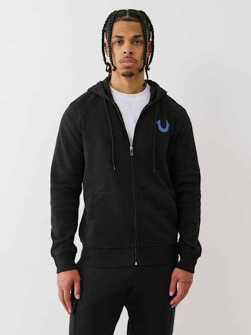 STUDDED RETRO LOGO ZIP HOODIE