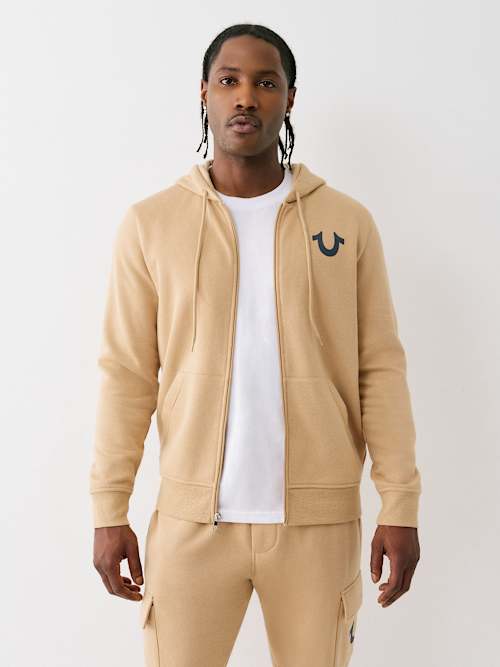 STUDDED RETRO LOGO ZIP HOODIE