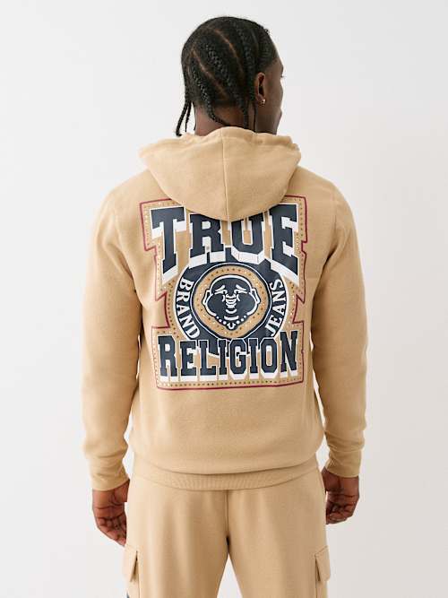 STUDDED RETRO LOGO ZIP HOODIE