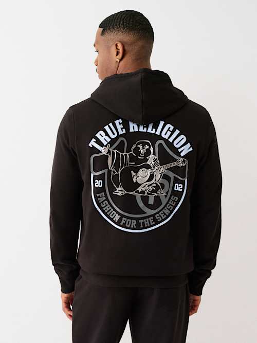METALLIC BUDDHA ZIP HOODIE