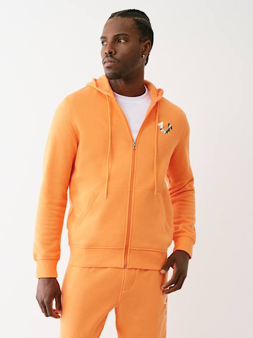 METALLIC BUDDHA ZIP HOODIE